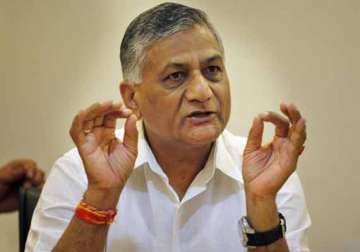 congress attacks bjp for continuing with gen v k singh as minister