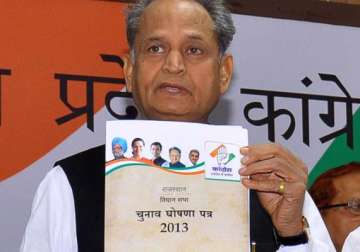 congress releases manifesto in rajasthan