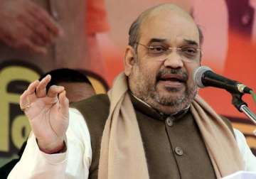 bjp not on back foot on temple issue says amit shah