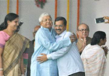 lalu forcefully hugged me still against his record of corruption kejriwal