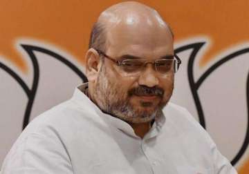amit shah discusses j k other issues with rss leaders