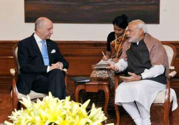 france india on same boat in fighting terror french foreign minister laurent fabius