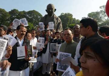 rahul gandhi leads congress dharna against modi govt s u turns