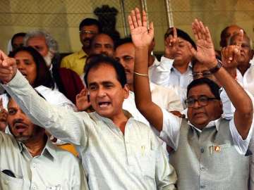 5 congress mlas suspended for injuring governor c vidyasagar rao