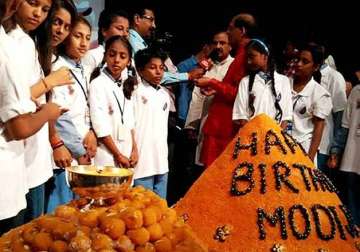 365 kg ladoo unveiled on pm narendra modi s birthday