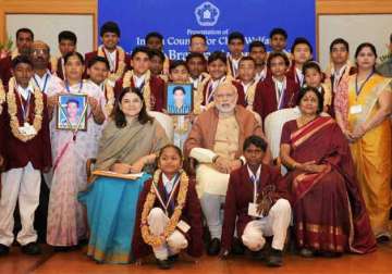 25 children receive bravery awards from pm modi