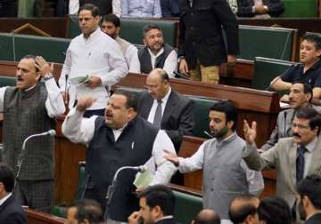 bjp protests in j k assembly over yesterday s terror attack