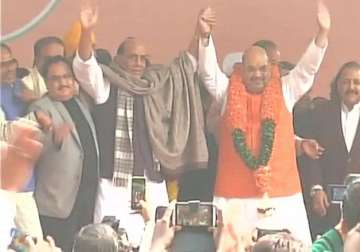 amit shah unanimously elected bjp president for next 3 years