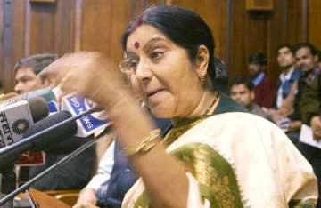time for amicable solution to ayodhya says sushma swaraj