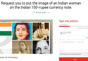 demand raised for putting prominent female personalities on indian currency