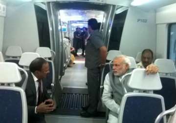 pm modi travels in delhi metro from dhaula kuan to dwarka