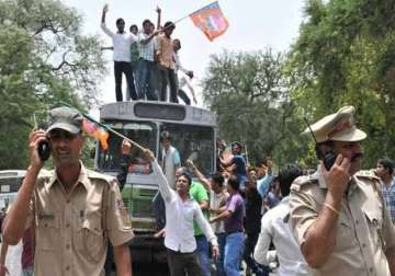 bjp stages protests outside delhi jal board offices