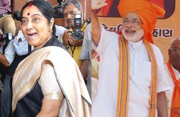 ad praising narendra modi targets sushma swaraj