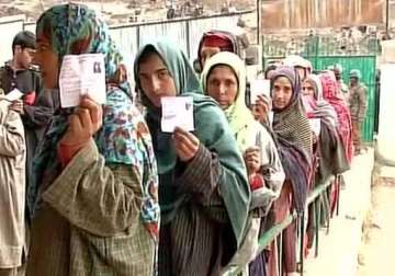 j k polls nearly 33 percent voting recorded till noon