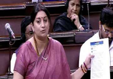 smriti irani s durga puja reference leads to ruckus in rajya sabha