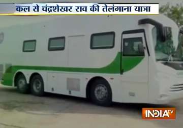 telangana cm gets high tech bus to travel to districts