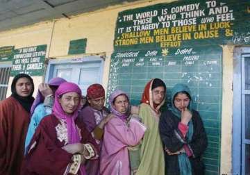 j k polls voting ends peacefully in the state 58 turnout recorded