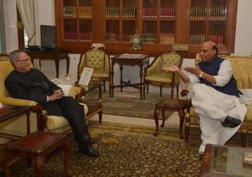 vyapam scam rajnath meets president amid talks of mp governor s removal