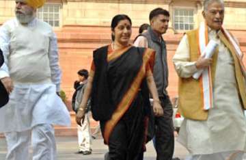 swaraj to succeed advani as leader of opposition