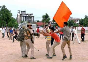 bjp seeks apology from up cm over saffron flags in mock drill