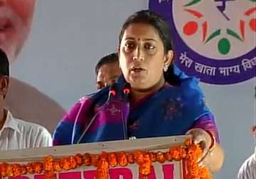 smriti irani alleges land scam by congress in amethi