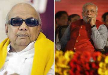 karunanidhi warms up to modi says he is hard working and a good friend too
