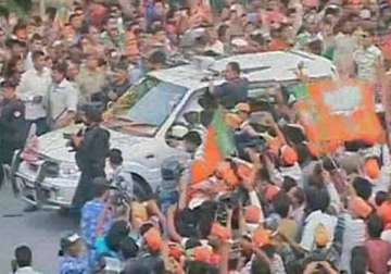 live narendra modi holds roadshow in varanasi after rally denial