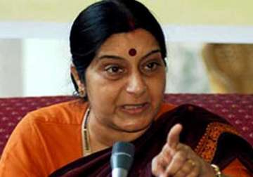 ls pepper spray sushma says it could have been stage managed to prevent telangana debate