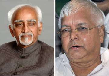 lalu supports ansari sp for muslim as prez