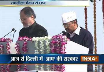 live reporting arvind kejriwal sworn in as seventh chief minister of delhi