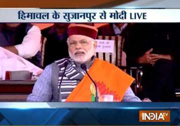 live reporting modi blasts congress over price rise and dynastic rule at himachal rally
