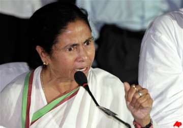 mamata charges cpi m cong bjp with conspiracy to stall poll