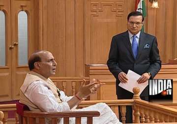 modi is india s most popular leader rajnath singh tells aap ki adalat