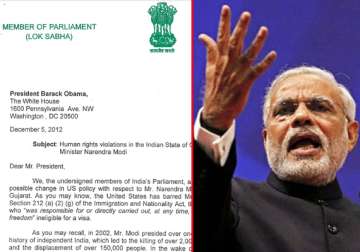 modi us visa read what indian mps along with signatures wrote to president obama