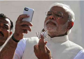 in pics narendra modi joins the selfie fever