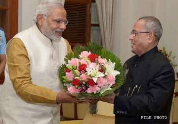narendra modi thanks president pranab mukherjee for guiding him like a family head