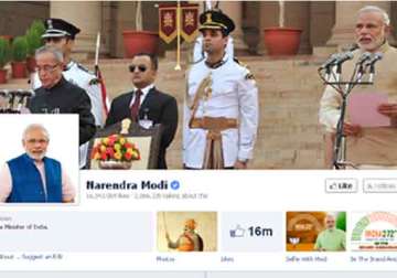 pmo india facebook page gets over million likes in four days