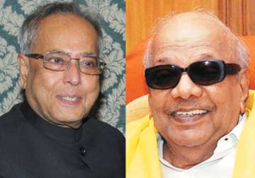 pranab launches campaign meets karunanidhi