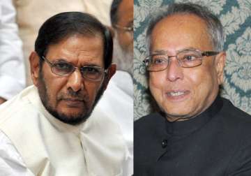 pranab thanks jd u chief sharad yadav for support