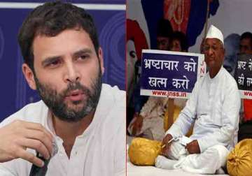 rahul gandhi anna hazare exchange letters praise each other on lokpal