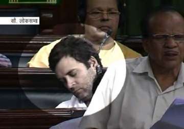 rahul gandhi caught sleeping in parliament during debate on price rise