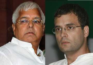 rahul gandhi reluctant to share election dais with lalu prasad