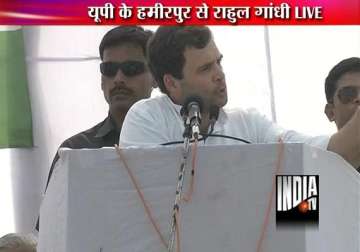 rahul lashes out at akhilesh govt in up in two rallies