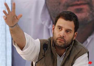 rahul tears off paper says mere promises are of no use