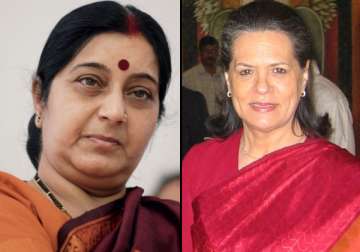 sonia meets sushma over parliament logjam issue