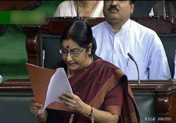 sushma calls for support for women s reservation bill