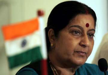 sushma nails congress for failing to protect borders and women
