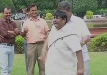 tdp mp lashes himself outside parliament