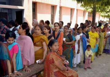 up polls peaceful polling going on in 11 ls constituencies