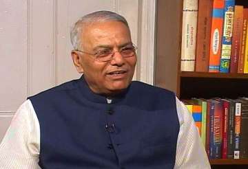 yashwant sinha continues sit in